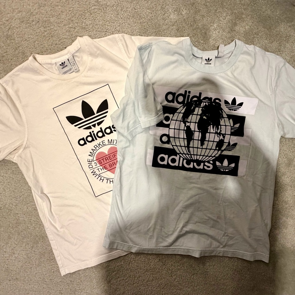 Bundle Adidas White and Blue Graphic Tees